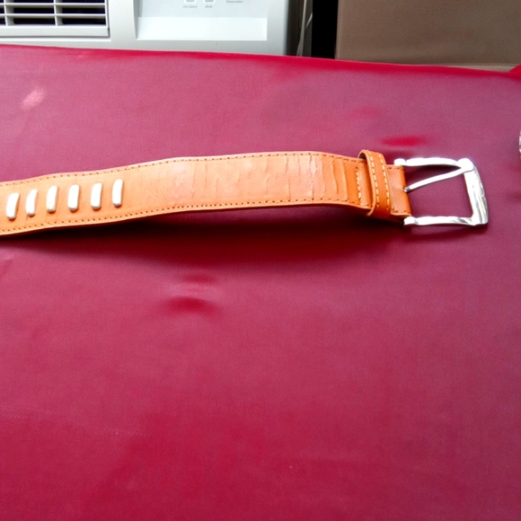 Free w/addtl purchase. Gently used Cognac Colored Silver Studded Belt. - Picture 3 of 8